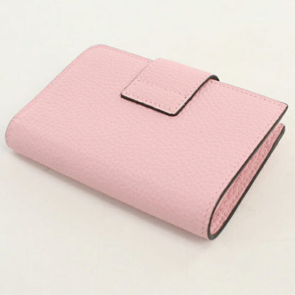 中古 グッチ 二つ折り財布 二折財布 レディース ブランド GUCCI ダブルG バンブー付 ミディアムウォレット レザー 739498 ピンク USDGU113657011