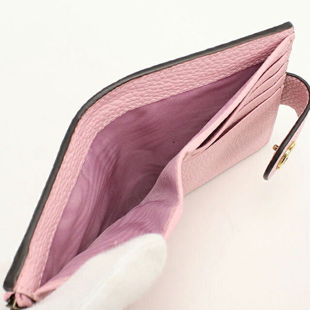 中古 グッチ 二つ折り財布 二折財布 レディース ブランド GUCCI ダブルG バンブー付 ミディアムウォレット レザー 739498 ピンク USDGU113657011