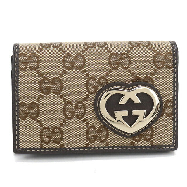 中古 グッチ 名刺入れ レディース ブランド GUCCI GGキャンバス 245730 ベージュ USDGU113754011