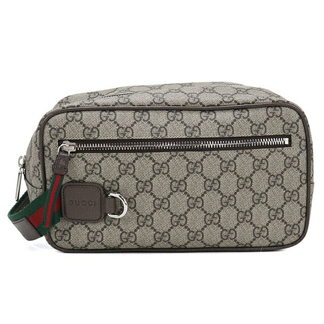 中古 グッチ クラッチバッグ メンズ ブランド GUCCI GGスプリーム ミディアム GG コスメティックケース 856041 ベージュ USDGU113837011