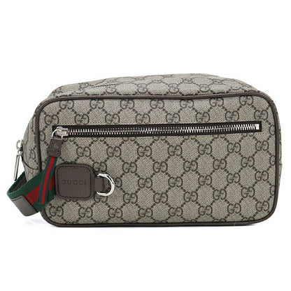 中古 グッチ クラッチバッグ メンズ ブランド GUCCI GGスプリーム ミディアム GG コスメティックケース 856041 ベージュ USDGU113837011