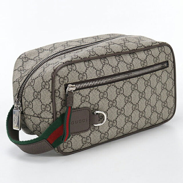 中古 グッチ クラッチバッグ メンズ ブランド GUCCI GGスプリーム ミディアム GG コスメティックケース 856041 ベージュ USDGU113837011