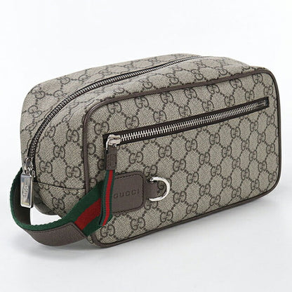 中古 グッチ クラッチバッグ メンズ ブランド GUCCI GGスプリーム ミディアム GG コスメティックケース 856041 ベージュ USDGU113837011