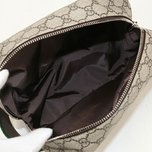 中古 グッチ クラッチバッグ メンズ ブランド GUCCI GGスプリーム ミディアム GG コスメティックケース 856041 ベージュ USDGU113837011