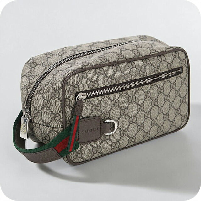 中古 グッチ クラッチバッグ メンズ ブランド GUCCI GGスプリーム ミディアム GG コスメティックケース 856041 ベージュ USDGU113837011