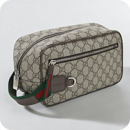 中古 グッチ クラッチバッグ メンズ ブランド GUCCI GGスプリーム ミディアム GG コスメティックケース 856041 ベージュ USDGU113837011