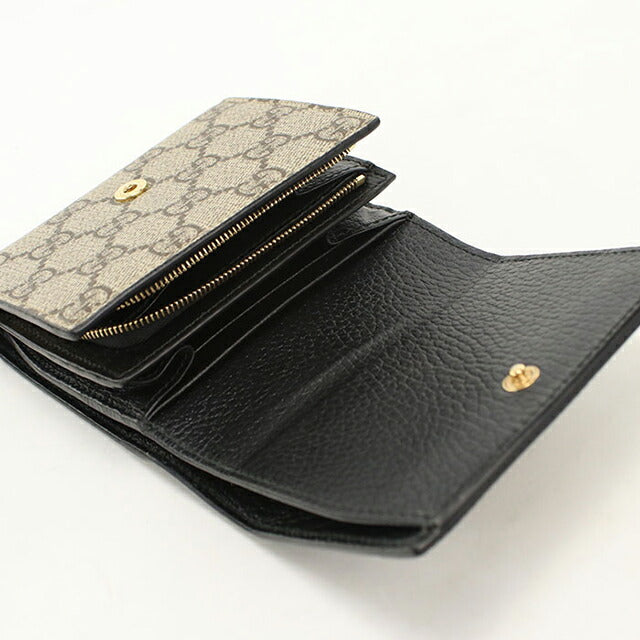 中古 グッチ 二つ折り財布 二折財布 レディース ブランド GUCCI ダブルG ミディアム ウォレット 598587 ベージュ USDGU113981011