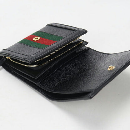 中古 グッチ 二つ折り財布 二折財布 レディース ブランド GUCCI オフィディア レザー 719887 ブラック USDGU114011011