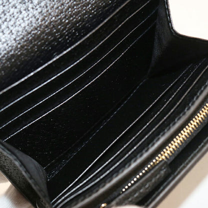 中古 グッチ 二つ折り財布 二折財布 レディース ブランド GUCCI オフィディア レザー 719887 ブラック USDGU114011011