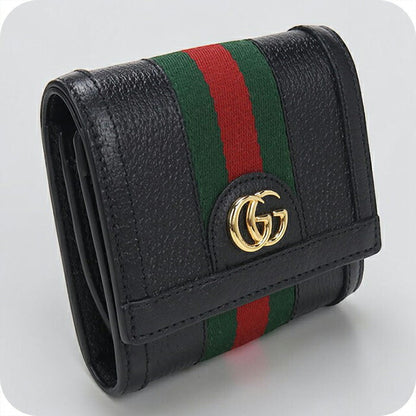 中古 グッチ 二つ折り財布 二折財布 レディース ブランド GUCCI オフィディア レザー 719887 ブラック USDGU114011011