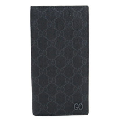 中古 グッチ 長財布ニ折小銭入付き メンズ ブランド GUCCI GGスプリーム ロングウォレット グレーインテリア 856563 ブラック USDGU114015011