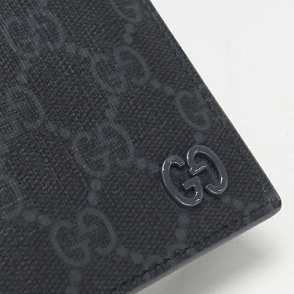 中古 グッチ 長財布ニ折小銭入付き メンズ ブランド GUCCI GGスプリーム ロングウォレット グレーインテリア 856563 ブラック USDGU114015011