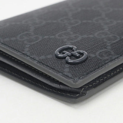 中古 グッチ 長財布ニ折小銭入付き メンズ ブランド GUCCI GGスプリーム ロングウォレット グレーインテリア 856563 ブラック USDGU114015011