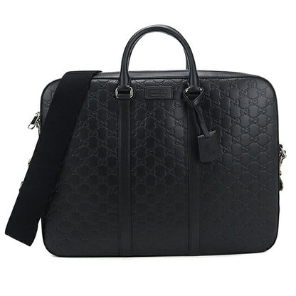 中古 グッチ ブリーフケース メンズ ブランド GUCCI グッチシマ レザー 428041 ブラック USDGU114165011