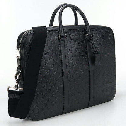 中古 グッチ ブリーフケース メンズ ブランド GUCCI グッチシマ レザー 428041 ブラック USDGU114165011