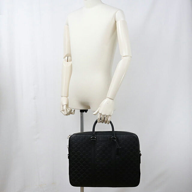 中古 グッチ ブリーフケース メンズ ブランド GUCCI グッチシマ レザー 428041 ブラック USDGU114165011