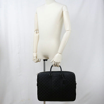 中古 グッチ ブリーフケース メンズ ブランド GUCCI グッチシマ レザー 428041 ブラック USDGU114165011