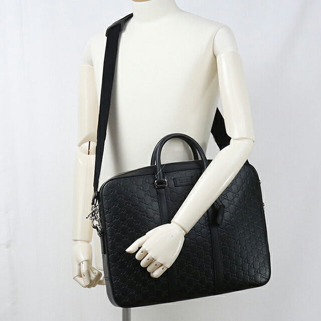 中古 グッチ ブリーフケース メンズ ブランド GUCCI グッチシマ レザー 428041 ブラック USDGU114165011