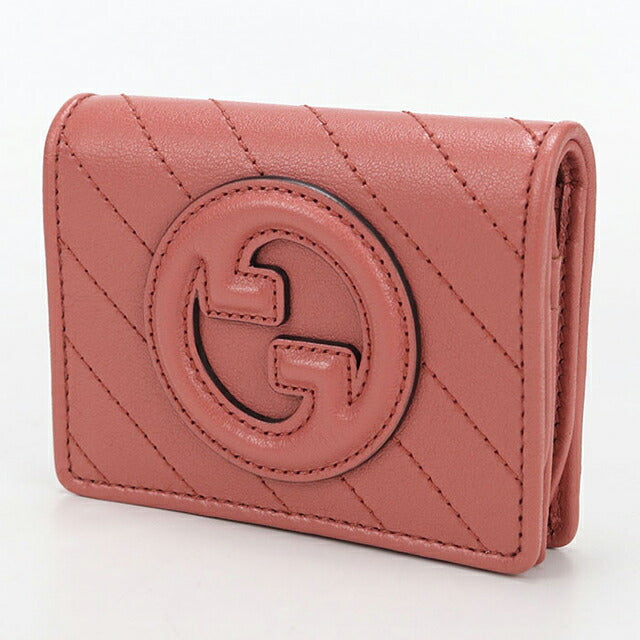 中古 グッチ 二つ折り財布 二折財布 レディース ブランド GUCCI ブロンディ レザー 760317 ピンク USDGU114292011
