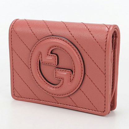 中古 グッチ 二つ折り財布 二折財布 レディース ブランド GUCCI ブロンディ レザー 760317 ピンク USDGU114292011