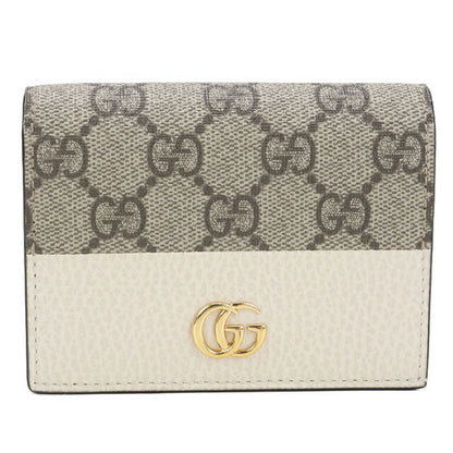 中古 グッチ 二つ折り財布 二折財布 レディース ブランド GUCCI ダブルG バイカラー カードケース ウォレット 658610 ベージュ USDGU114295011