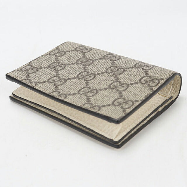 中古 グッチ 二つ折り財布 二折財布 レディース ブランド GUCCI ダブルG バイカラー カードケース ウォレット 658610 ベージュ USDGU114295011
