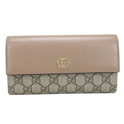 中古 グッチ 長財布二折 レディース ブランド GUCCI ダブルG バイカラー コンチネンタルウォレット レザー 456116 ベージュ USDGU114298011