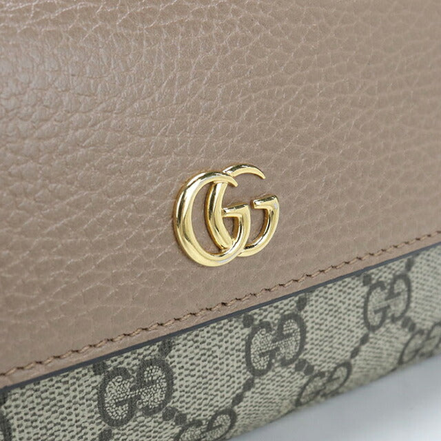 中古 グッチ 長財布二折 レディース ブランド GUCCI ダブルG バイカラー コンチネンタルウォレット レザー 456116 ベージュ USDGU114298011