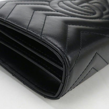 中古 グッチ チェーンウォレット レディース ブランド GUCCI GGマーモント レザー 474575 ブラック USDGU114375011