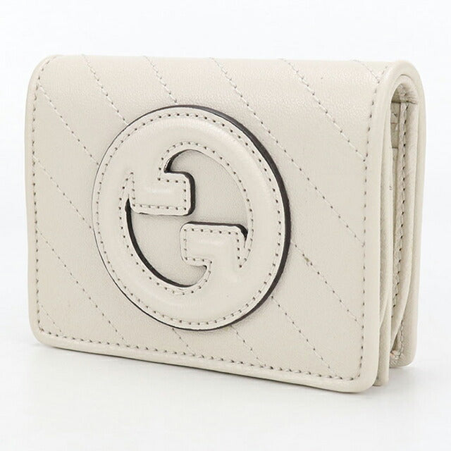 中古 グッチ 二つ折り財布 二折財布 レディース ブランド GUCCI ブロンディ レザー 760317 ホワイト USDGU114483011