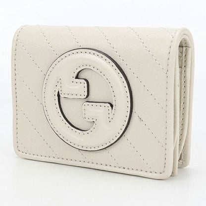 中古 グッチ 二つ折り財布 二折財布 レディース ブランド GUCCI ブロンディ レザー 760317 ホワイト USDGU114483011