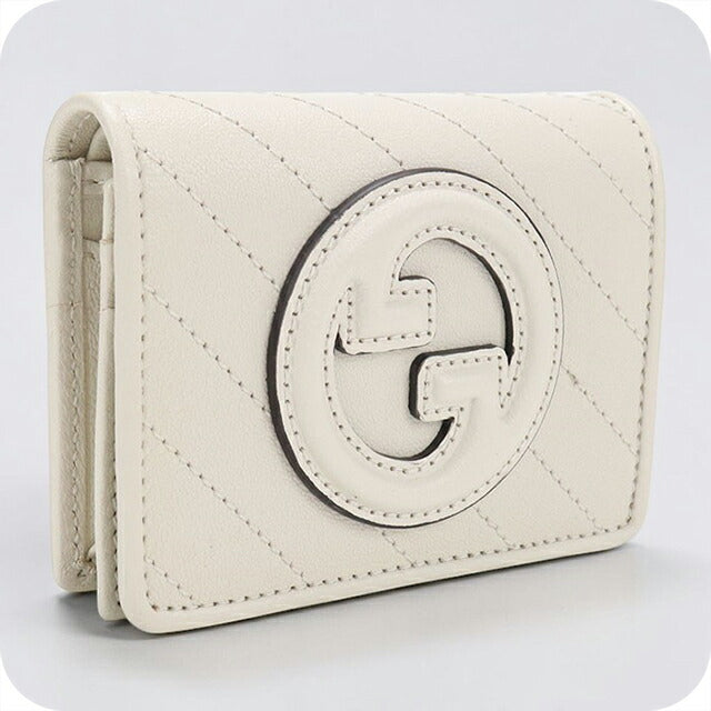 中古 グッチ 二つ折り財布 二折財布 レディース ブランド GUCCI ブロンディ レザー 760317 ホワイト USDGU114483011