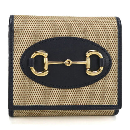中古 グッチ 二つ折り財布 二折財布 レディース ブランド GUCCI ホースビット レザー 621891 ベージュ USDGU114504011