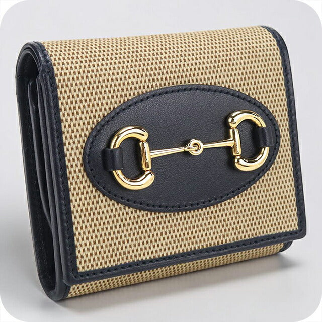 中古 グッチ 二つ折り財布 二折財布 レディース ブランド GUCCI ホースビット レザー 621891 ベージュ USDGU114504011