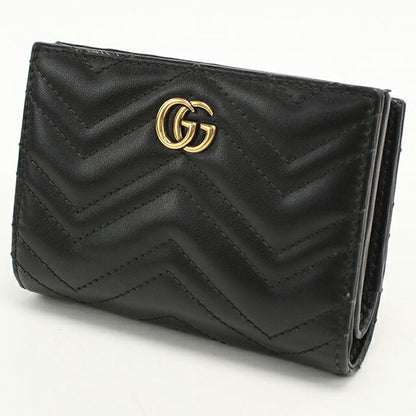 中古 グッチ 二つ折り財布 二折財布 レディース ブランド GUCCI GGマーモント 773427 ブラック USDGU114686011