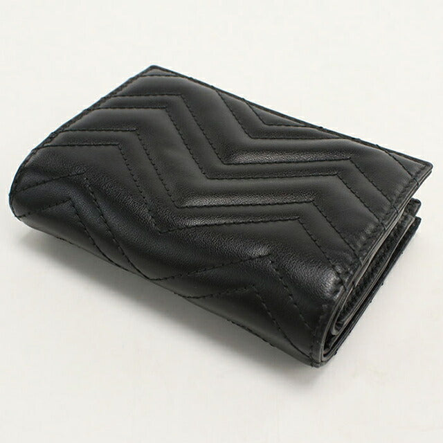 中古 グッチ 二つ折り財布 二折財布 レディース ブランド GUCCI GGマーモント 773427 ブラック USDGU114686011