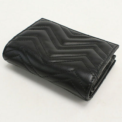 中古 グッチ 二つ折り財布 二折財布 レディース ブランド GUCCI GGマーモント 773427 ブラック USDGU114686011