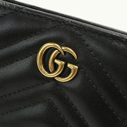 中古 グッチ 二つ折り財布 二折財布 レディース ブランド GUCCI GGマーモント 773427 ブラック USDGU114686011