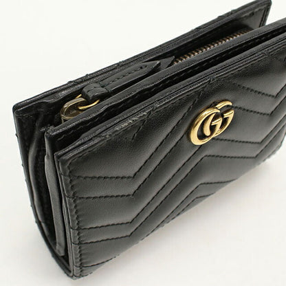 中古 グッチ 二つ折り財布 二折財布 レディース ブランド GUCCI GGマーモント 773427 ブラック USDGU114686011