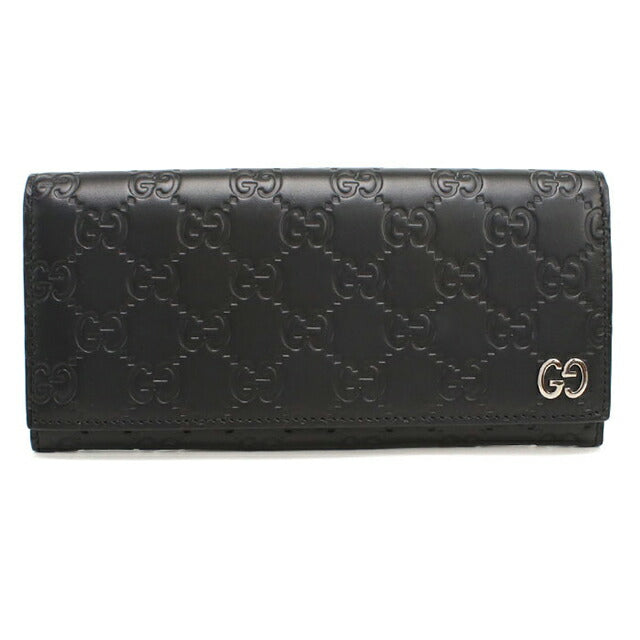 中古 グッチ 長財布二折 メンズ ブランド GUCCI グッチシマ 長財布二折 481727 ブラック USDGU114691011