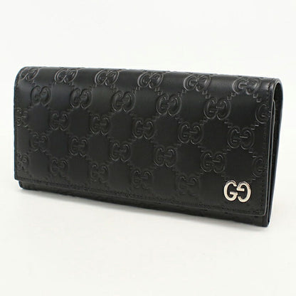 中古 グッチ 長財布二折 メンズ ブランド GUCCI グッチシマ 長財布二折 481727 ブラック USDGU114691011