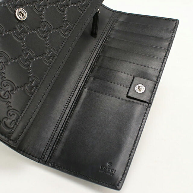 中古 グッチ 長財布二折 メンズ ブランド GUCCI グッチシマ 長財布二折 481727 ブラック USDGU114691011