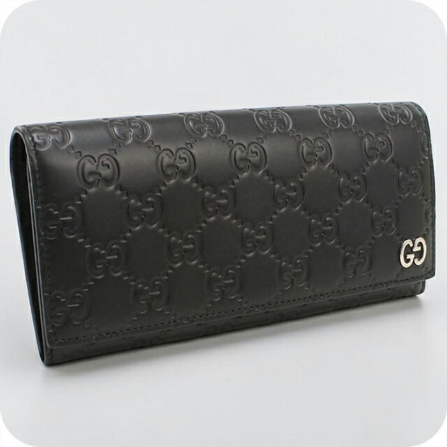 中古 グッチ 長財布二折 メンズ ブランド GUCCI グッチシマ 長財布二折 481727 ブラック USDGU114691011