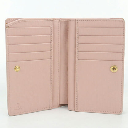 中古 グッチ 二つ折り財布 二折財布 レディース ブランド GUCCI グッチ スクリプト レザー 772640 ピンク USDGU115159011