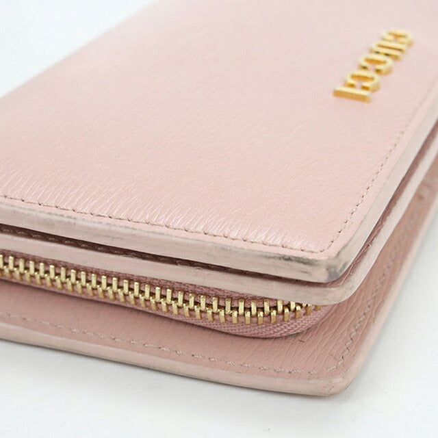 中古 グッチ 二つ折り財布 二折財布 レディース ブランド GUCCI グッチ スクリプト レザー 772640 ピンク USDGU115159011