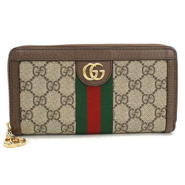 中古 グッチ 長財布ラウンドファスナー レディース ブランド GUCCI オフィディア ジップアラウンドウォレット レザー 523154 ベージュ USDGU115242011