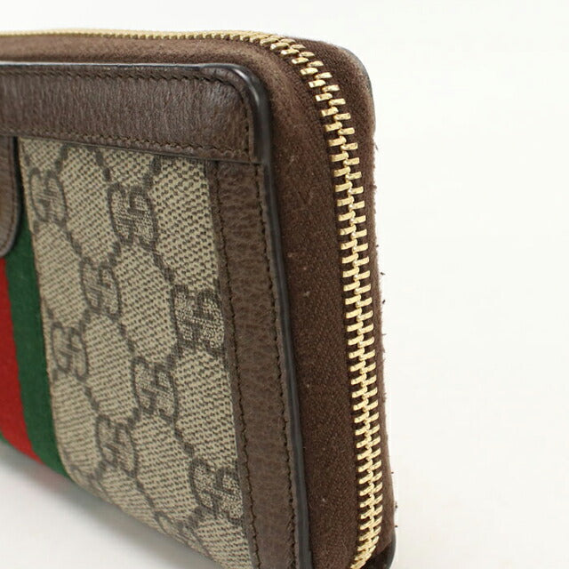 中古 グッチ 長財布ラウンドファスナー レディース ブランド GUCCI オフィディア ジップアラウンドウォレット レザー 523154 ベージュ USDGU115242011