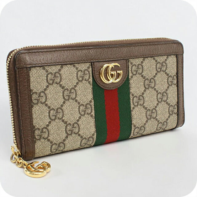 中古 グッチ 長財布ラウンドファスナー レディース ブランド GUCCI オフィディア ジップアラウンドウォレット レザー 523154 ベージュ USDGU115242011