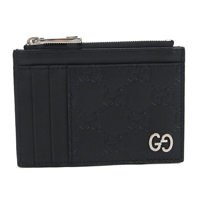 中古 グッチ カードケース メンズ ブランド GUCCI グッチシマ フラグメントケース レザー 597560 ブラック USDGU115279011
