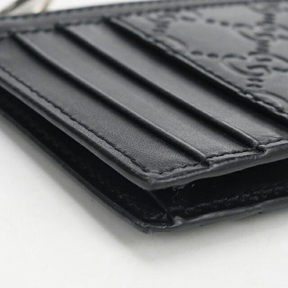 中古 グッチ カードケース メンズ ブランド GUCCI グッチシマ フラグメントケース レザー 597560 ブラック USDGU115279011